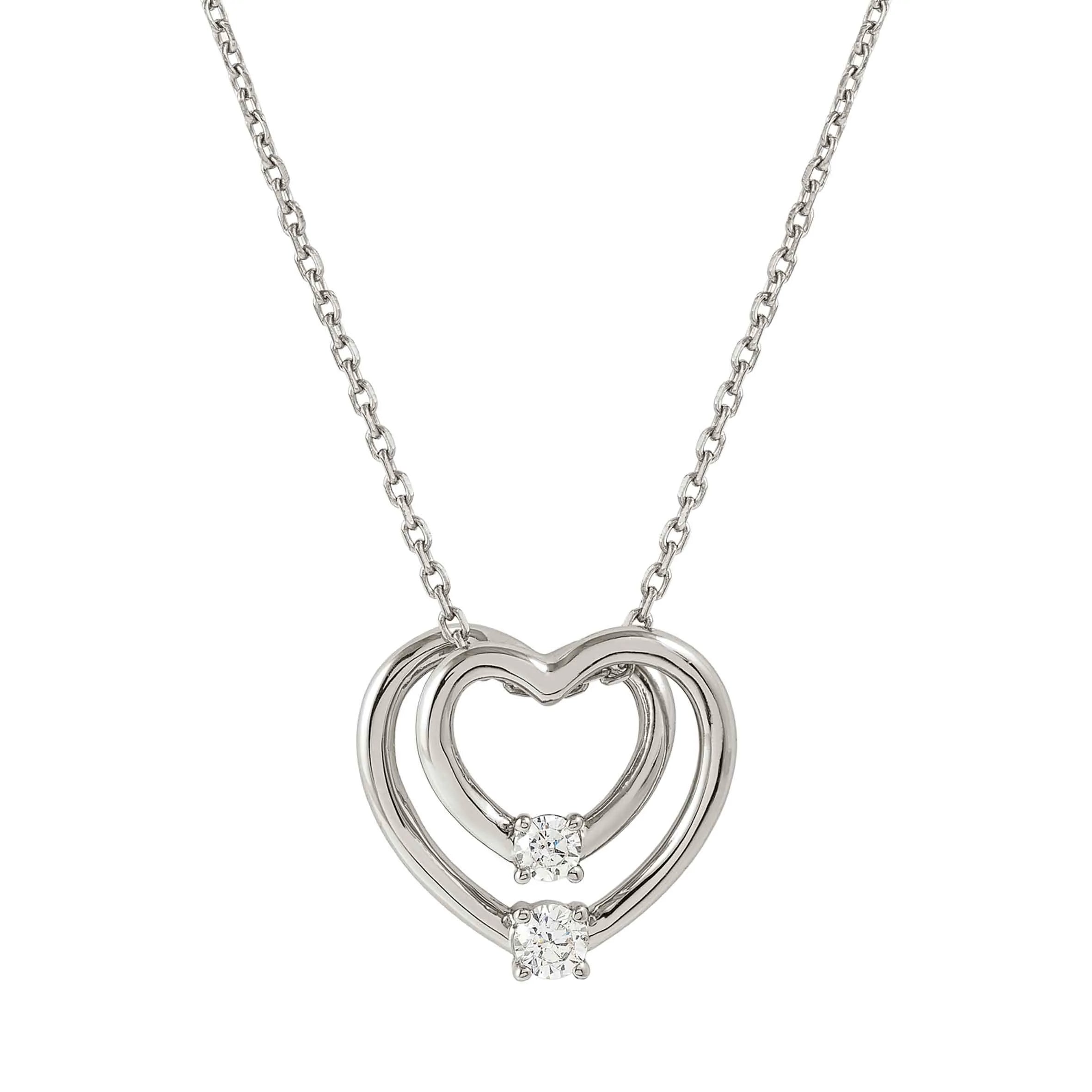 Collana Cosmiclove in argento con cuore grande e zirconi