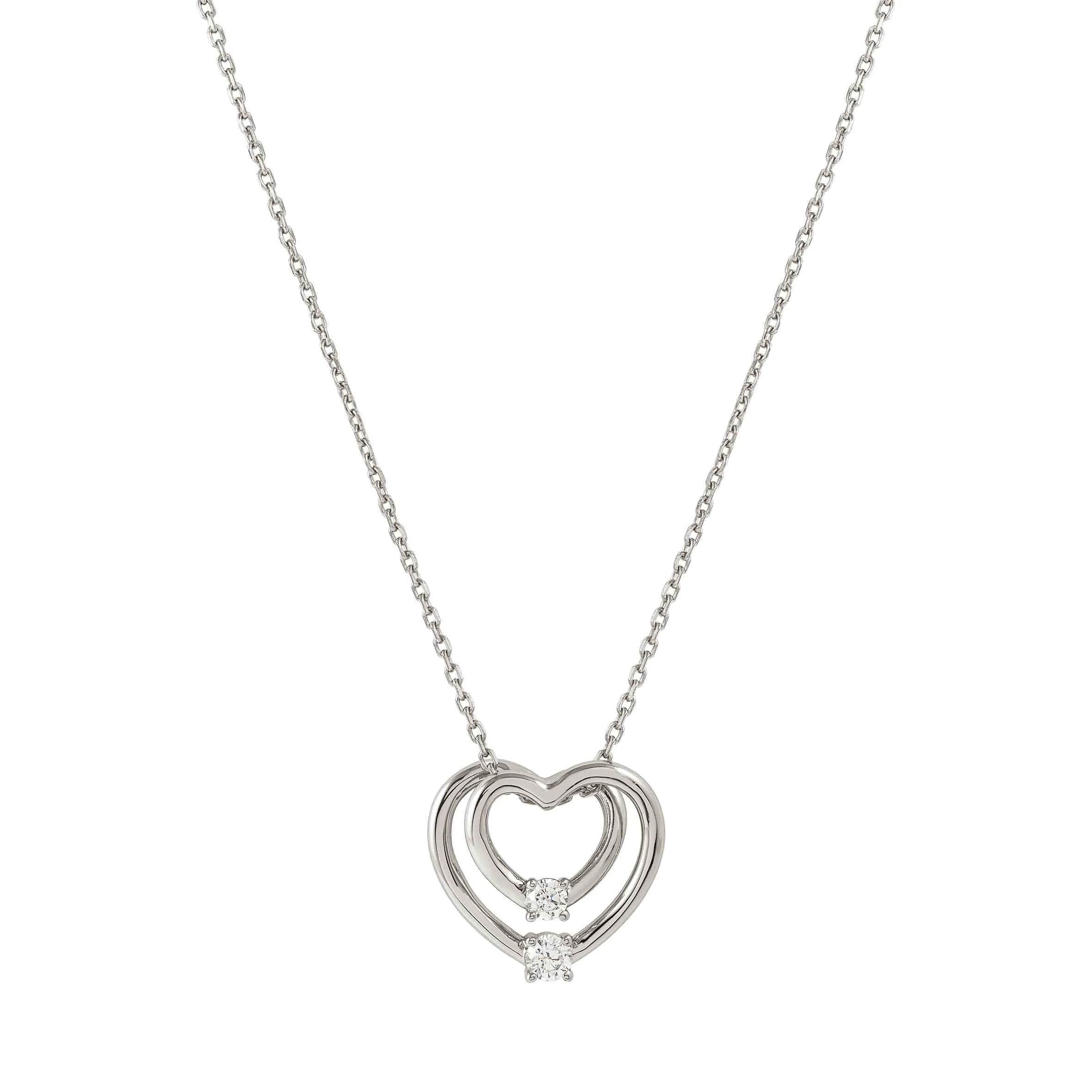 Collana Cosmiclove in argento con cuore grande e zirconi