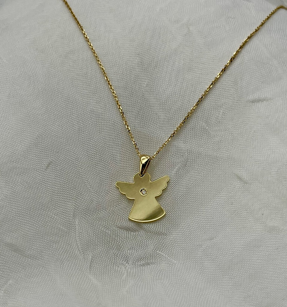 Collana con ciondolo angelo in oro 18kt