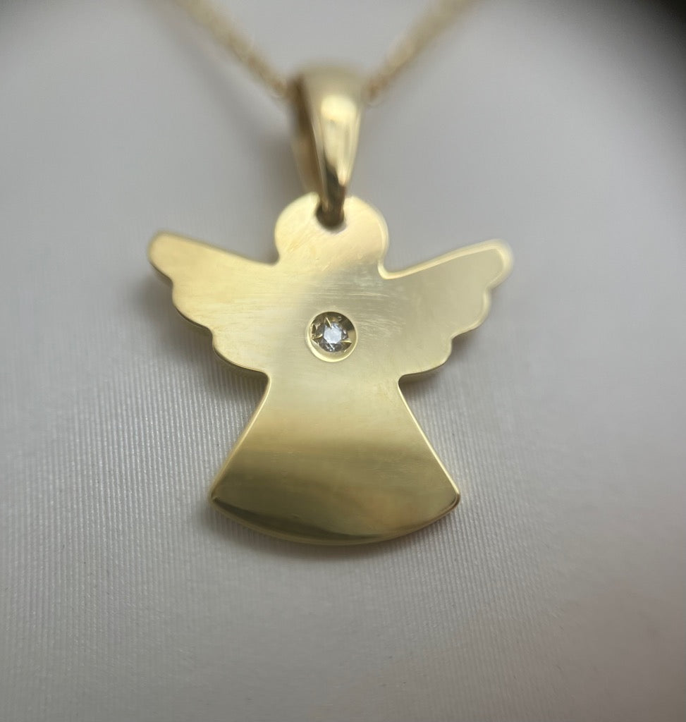 Collana con ciondolo angelo in oro 18kt