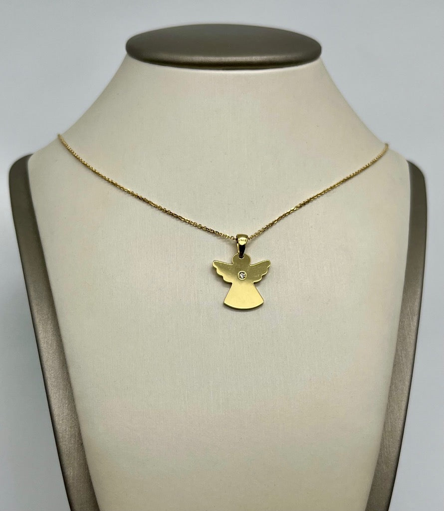 Collana con ciondolo angelo in oro 18kt